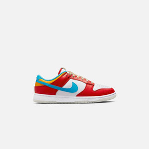 Nike & LeBron James x Fruity Pebbles Dunk Low QS - Habanero Red / Laser Blue / White