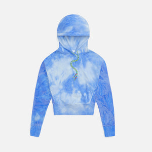 Dannijo Cropped Hoodie with Beaded String - Blue