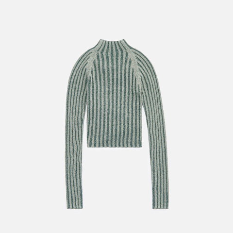 Dion Lee Natural Stripe Rib L/S Top - Forest