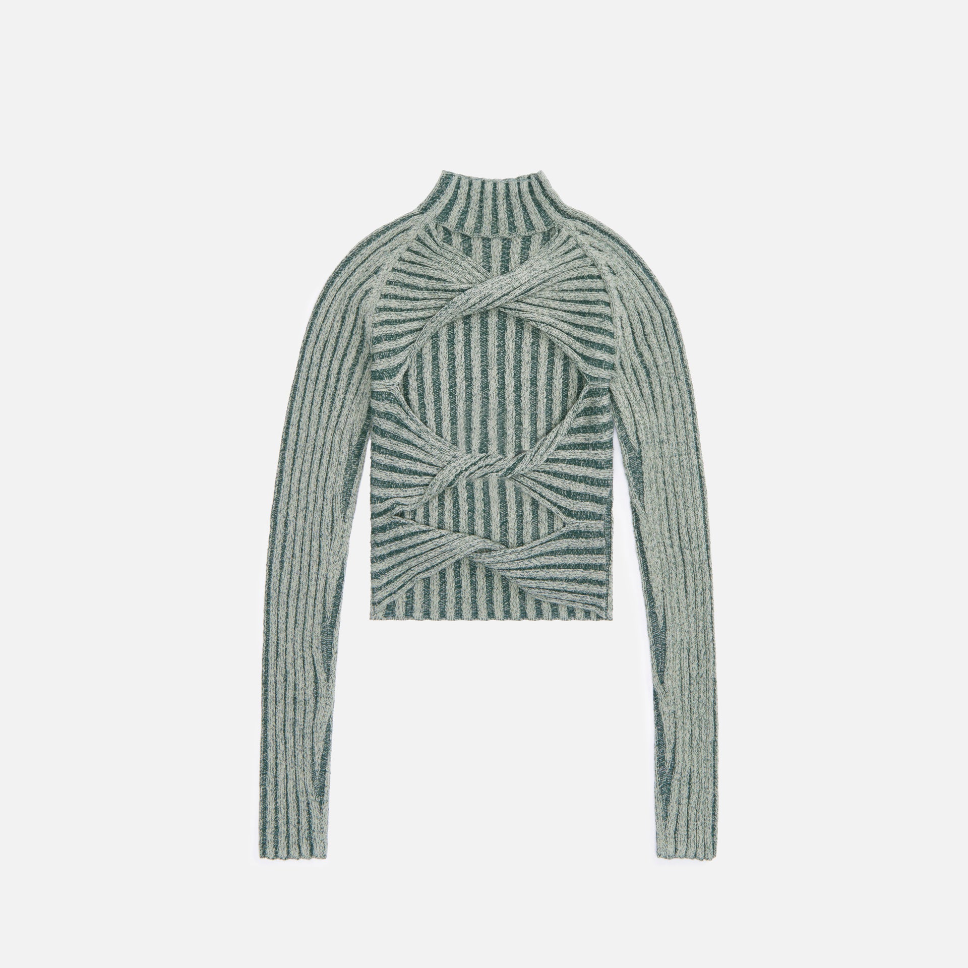 Dion Lee Natural Stripe Rib L/S Top - Forest