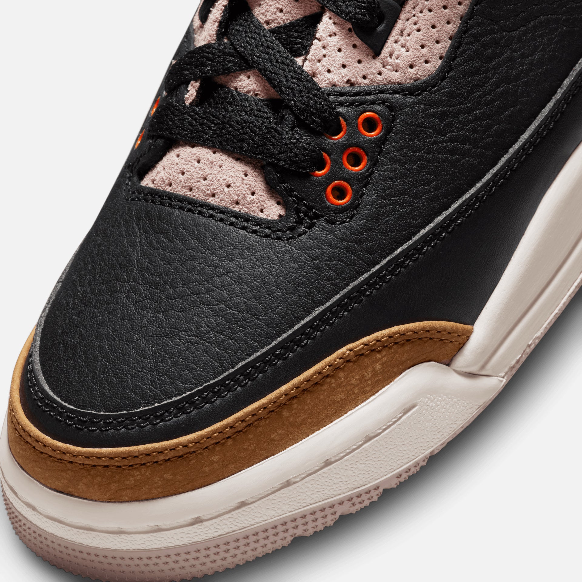 Nike GS Air Jordan 3 Retro - Black / Rush Orange  / Fossil Stone / Sail