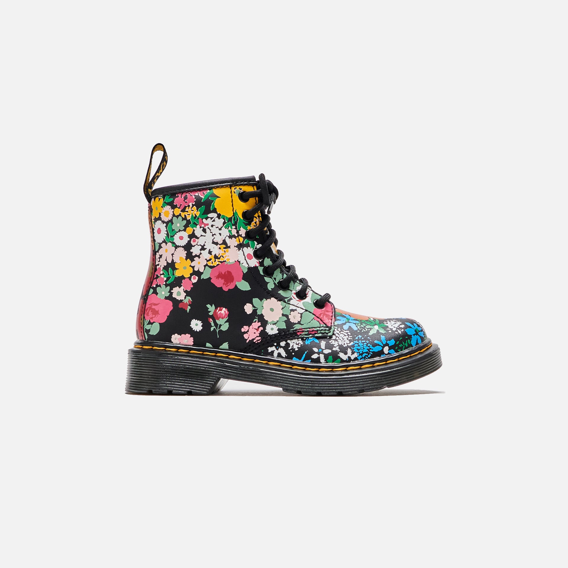 Dr. Martens 1460 Junior Hydro Floral - Black / Yellow / White / Red