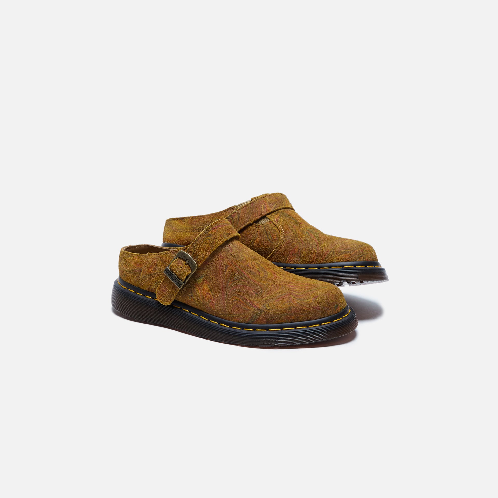 Dr. Martens Isham - Brown / Mustard Marble Hairy Suede