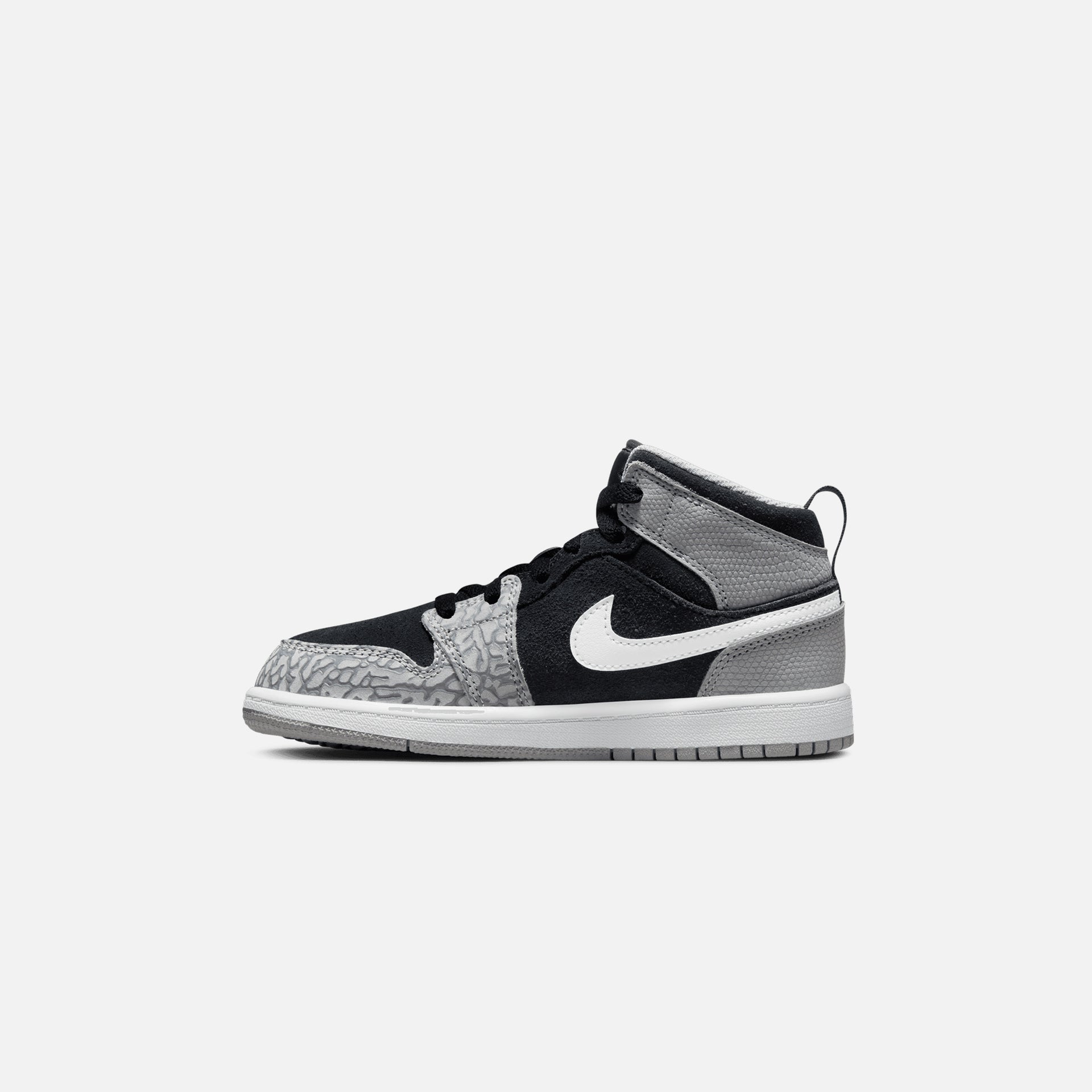 Nike Air Jordan 1 Mid SE - Black / University Red / White / Light Smoke