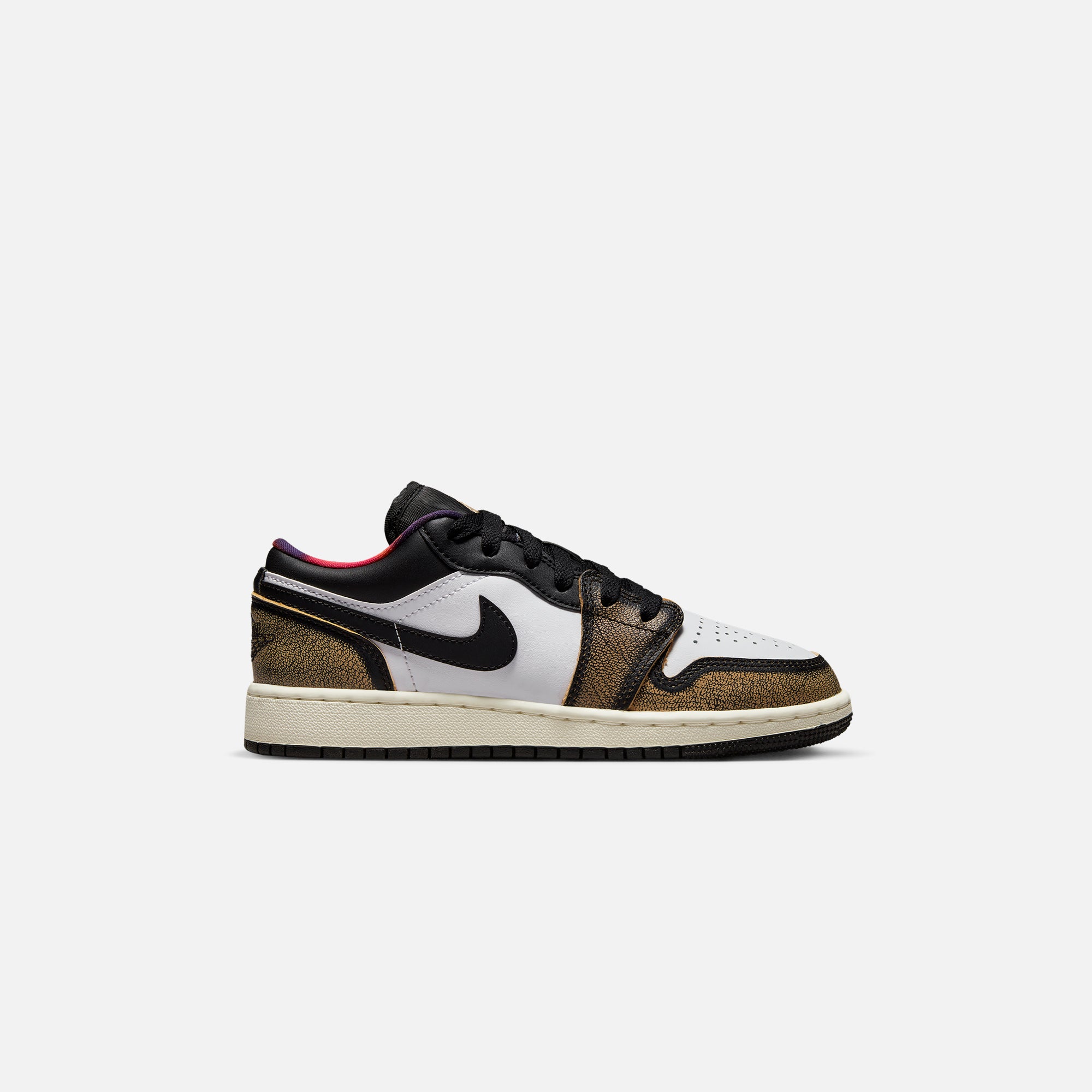 Nike Air Jordan Grade School 1 Low SE - Black / White Onyx / White