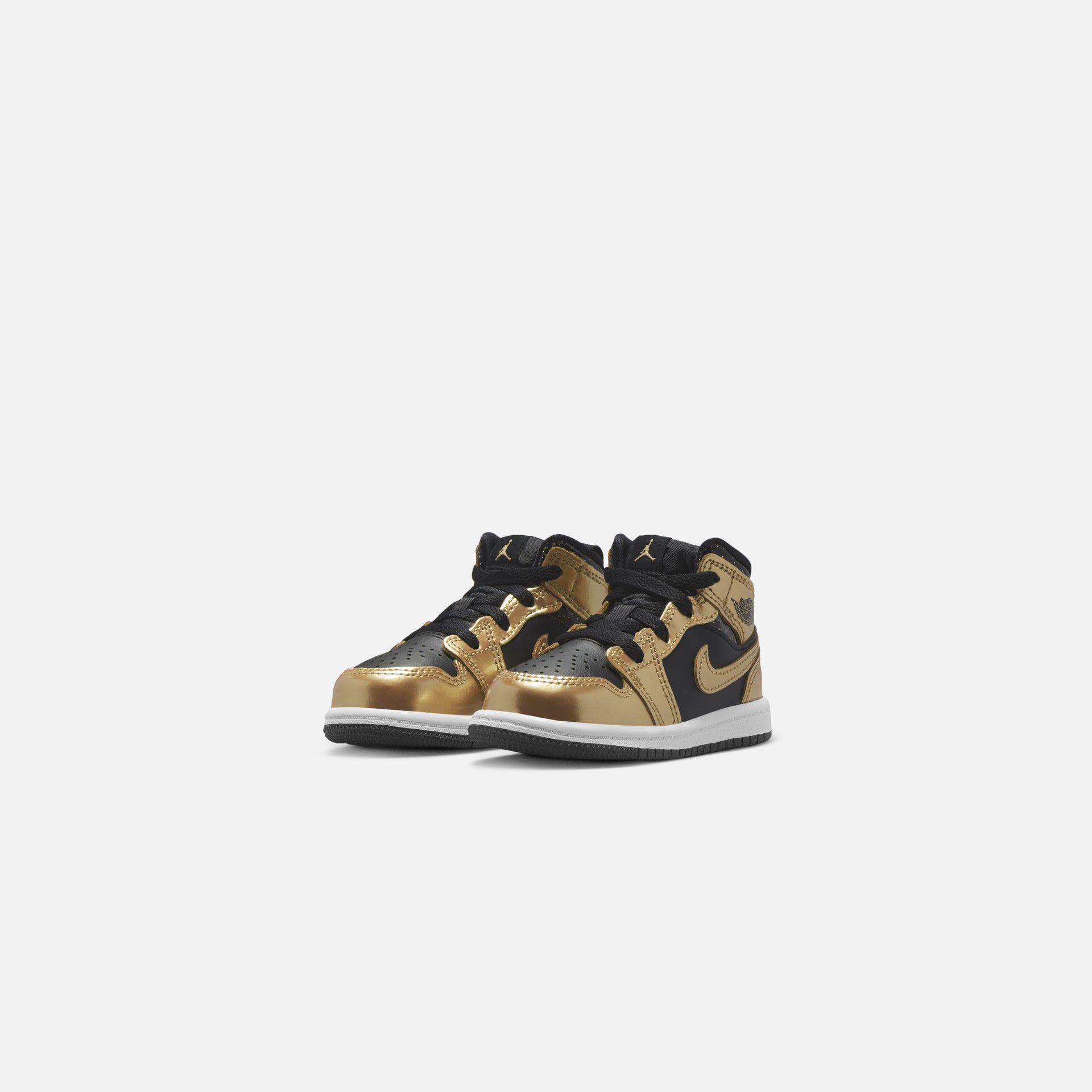 Nike Air Jordan Toddler 1 Mid SE - Black / Metallic Gold / White