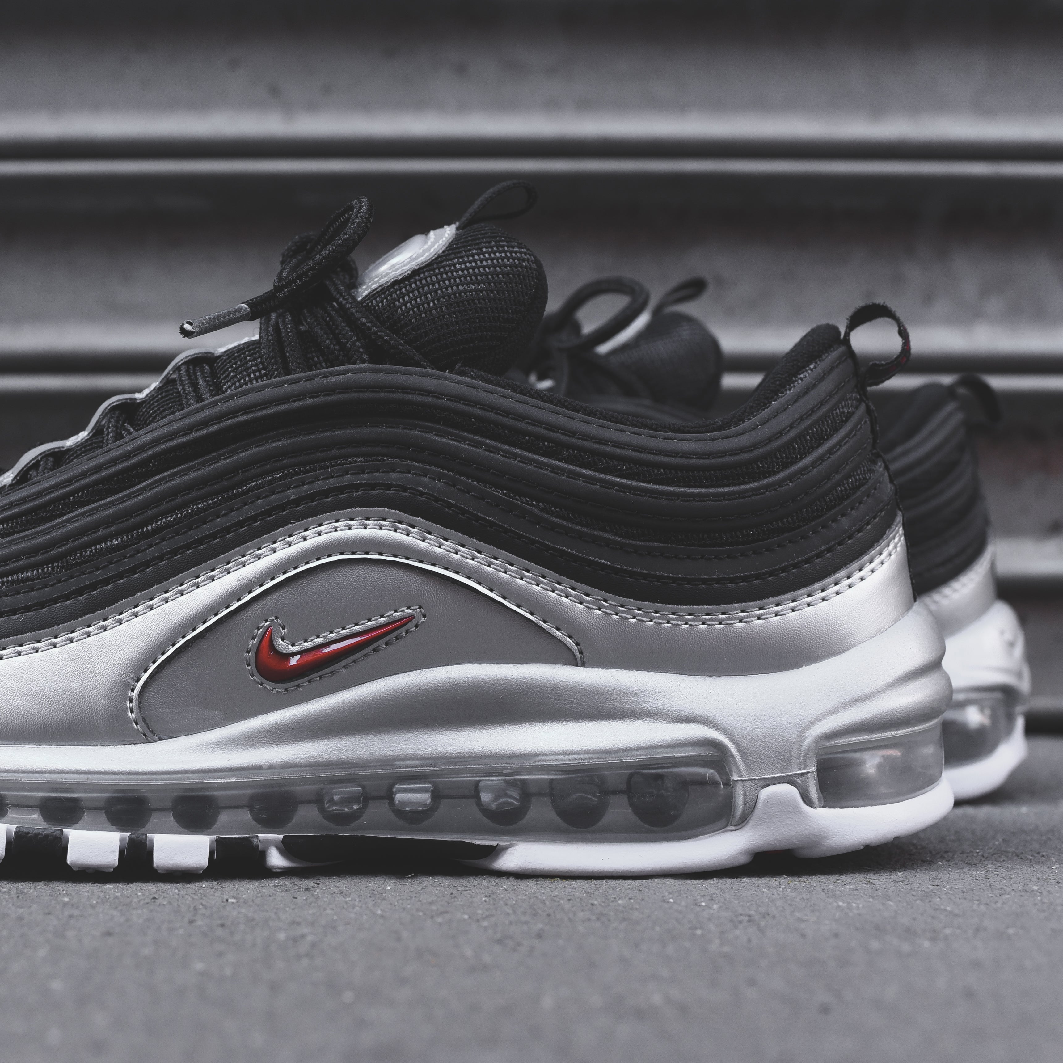 nike air max 97 white black metallic silver