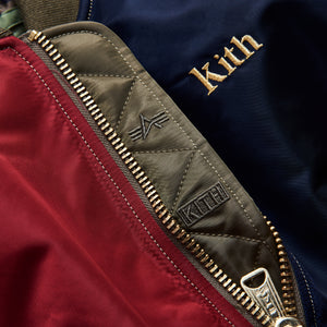 Kith / - Alpha Jacket Red Bomber x Navy Kids Toddler MA-1 Industries