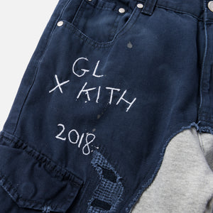 Kith x Greg Lauren 50/50 Columbus Cargo / Fleece Slim Lounge Pant - Navy / Grey