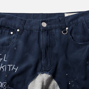 Kith x Greg Lauren 50/50 Columbus Cargo / Fleece Slim Lounge Pant - Navy / Grey