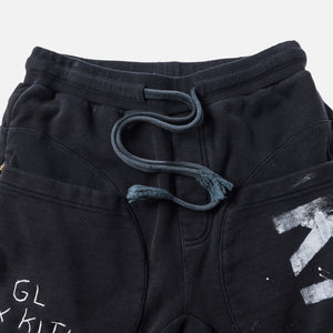 Kith x Greg Lauren Ashford Waffle Zip Short Lounge Pant - Black