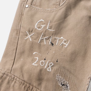 Kith x Greg Lauren 50/50 Columbus Cargo / Fleece Slim Lounge Pant - Tan / Grey