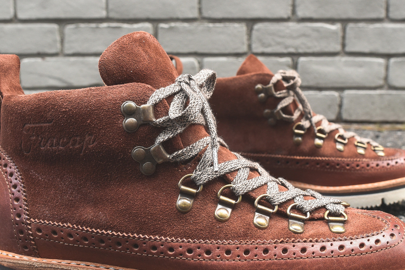 Fracap Brogue Boot - Brown