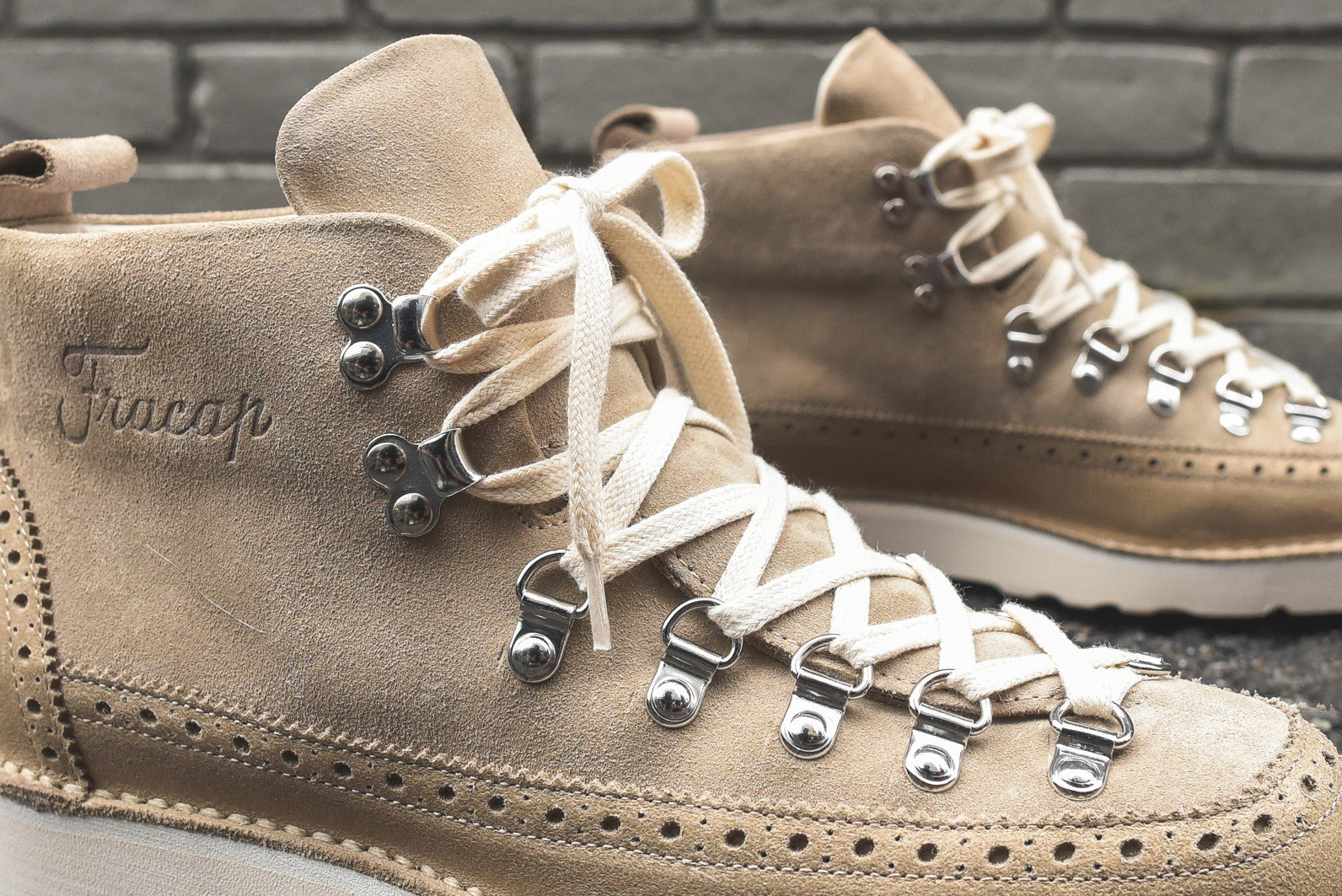 Fracap Brogue Boot - Beige