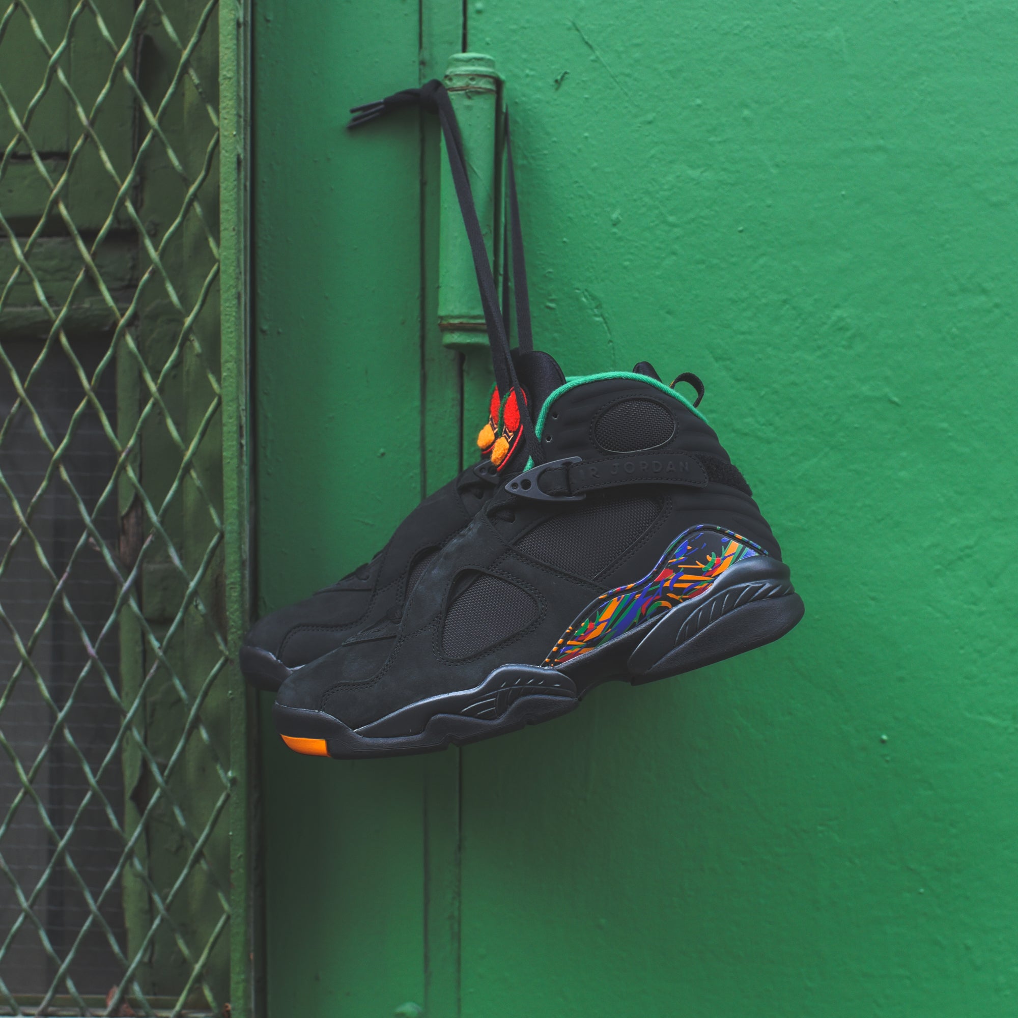 Jordan 8 green and black on sale