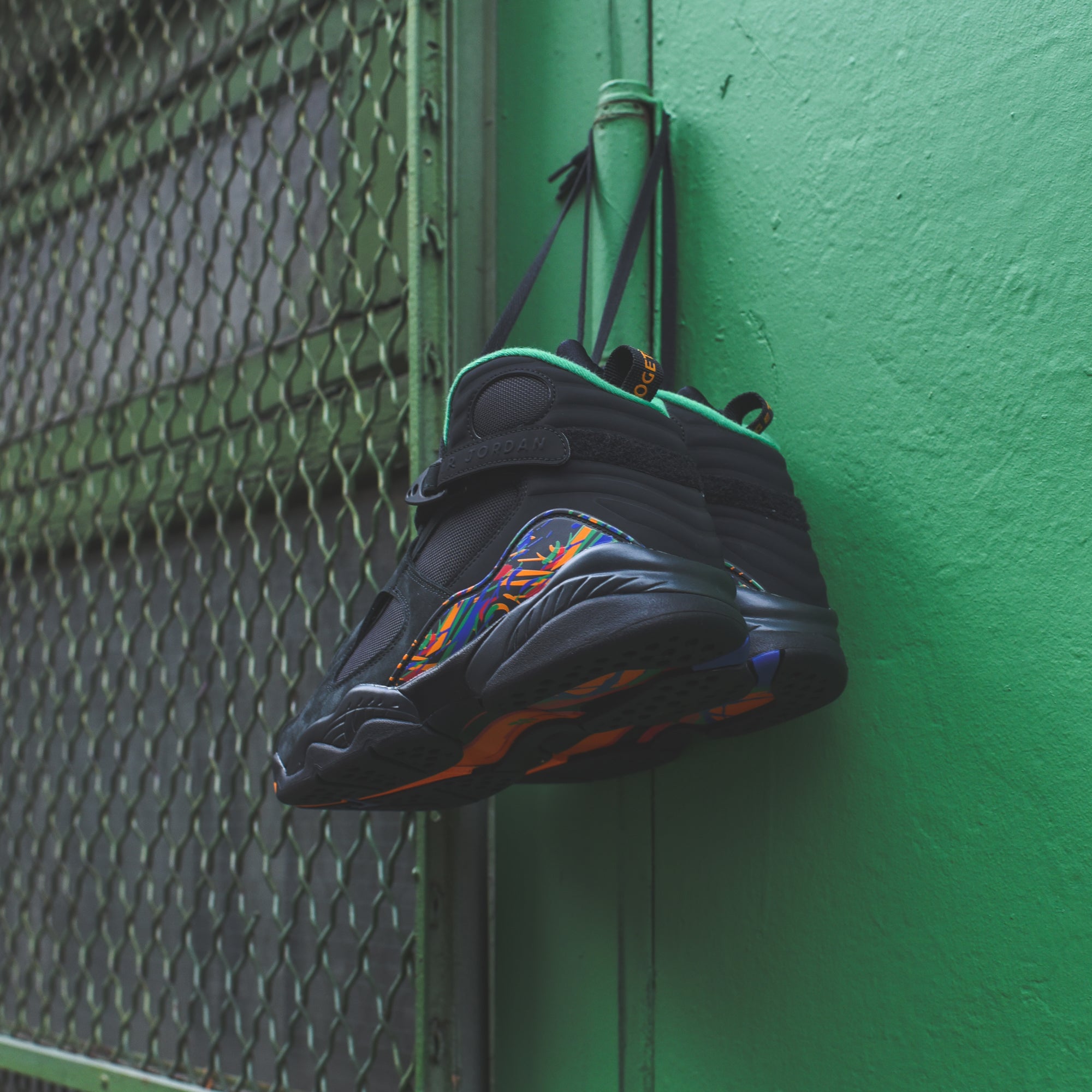 Nike GS Air Jordan 8 Retro - Black / Light Concord / Aloe Verde – Kith