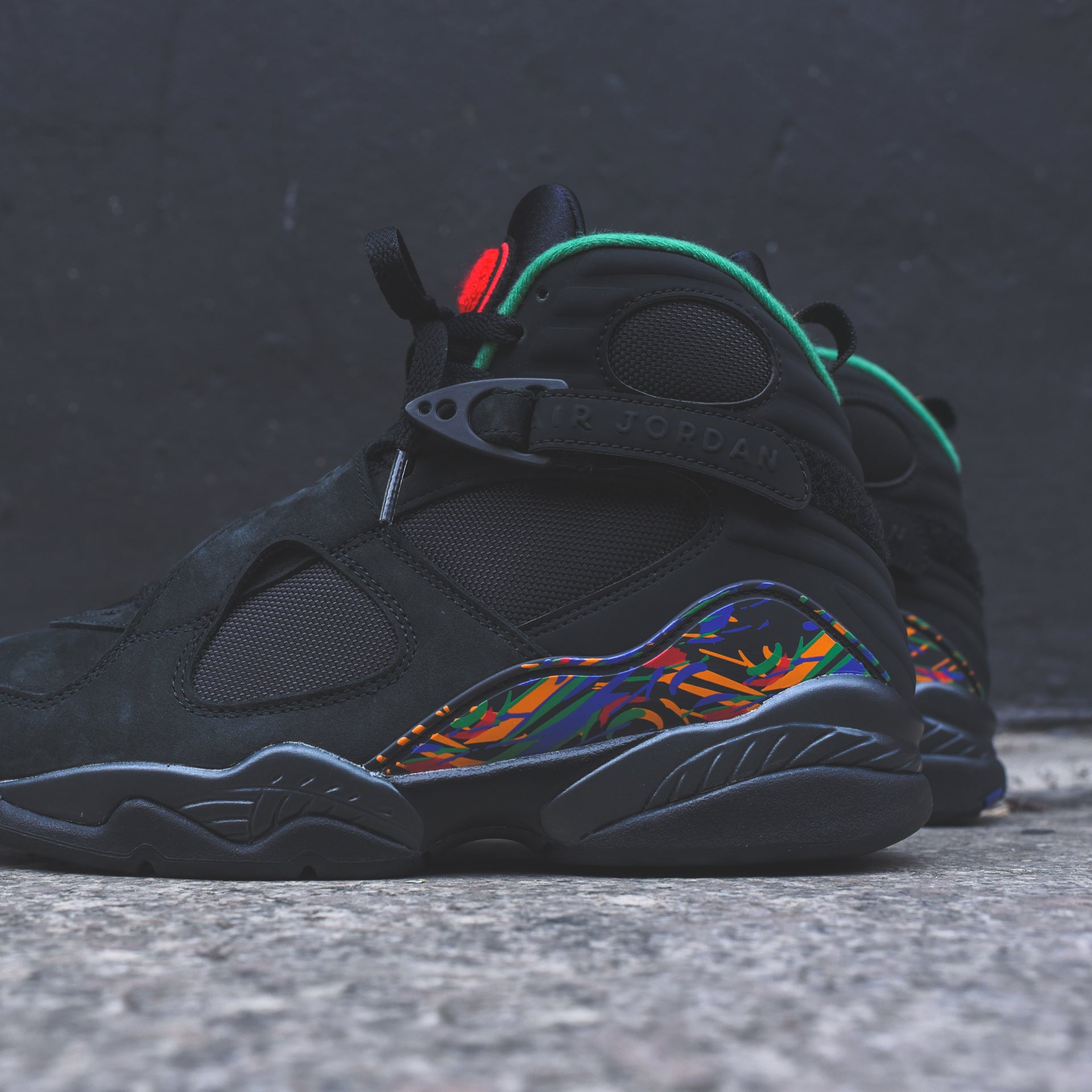 Nike Air Jordan 8 Retro - Black / Light Concord / Aloe Verde