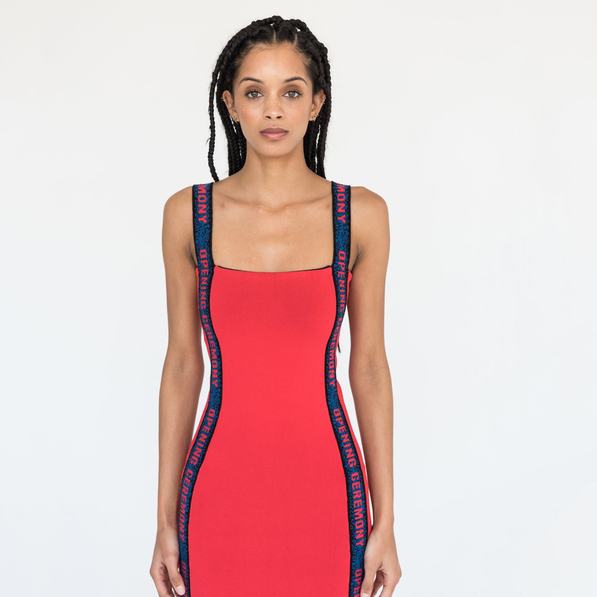 Opening Ceremony Elastic Logo Mini Dress - Red