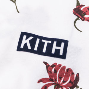 Kith Floral Classic Logo Tee - White / Red