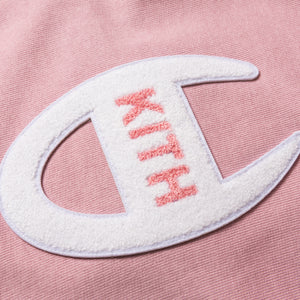 Kith x Champion Logo Hoodie - Pink