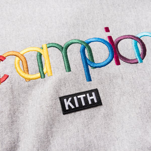 Kith x Champion Double Logo Crewneck - Heather Grey
