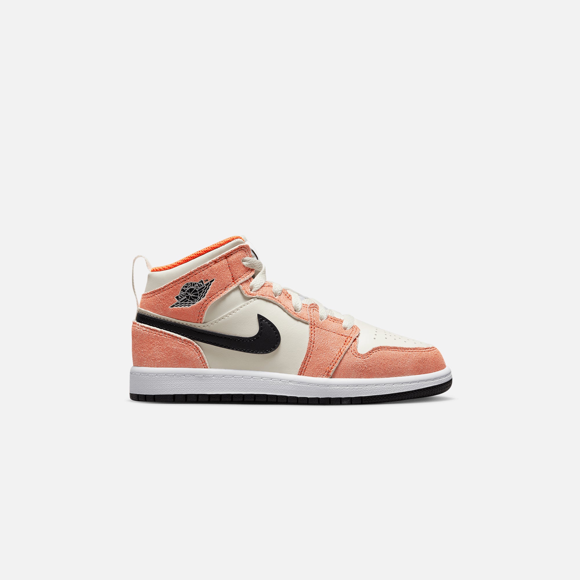 Peach black best sale and white jordans