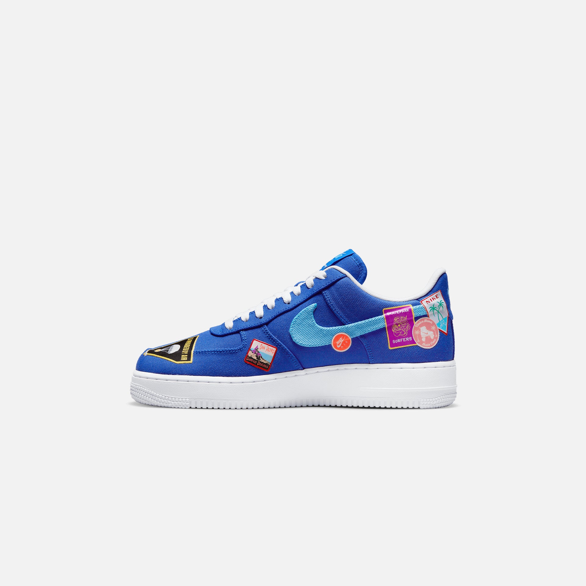 Nike Air Force 1 ’07 PRM LA "What The Patches" - Racer Blue / University Blue / White