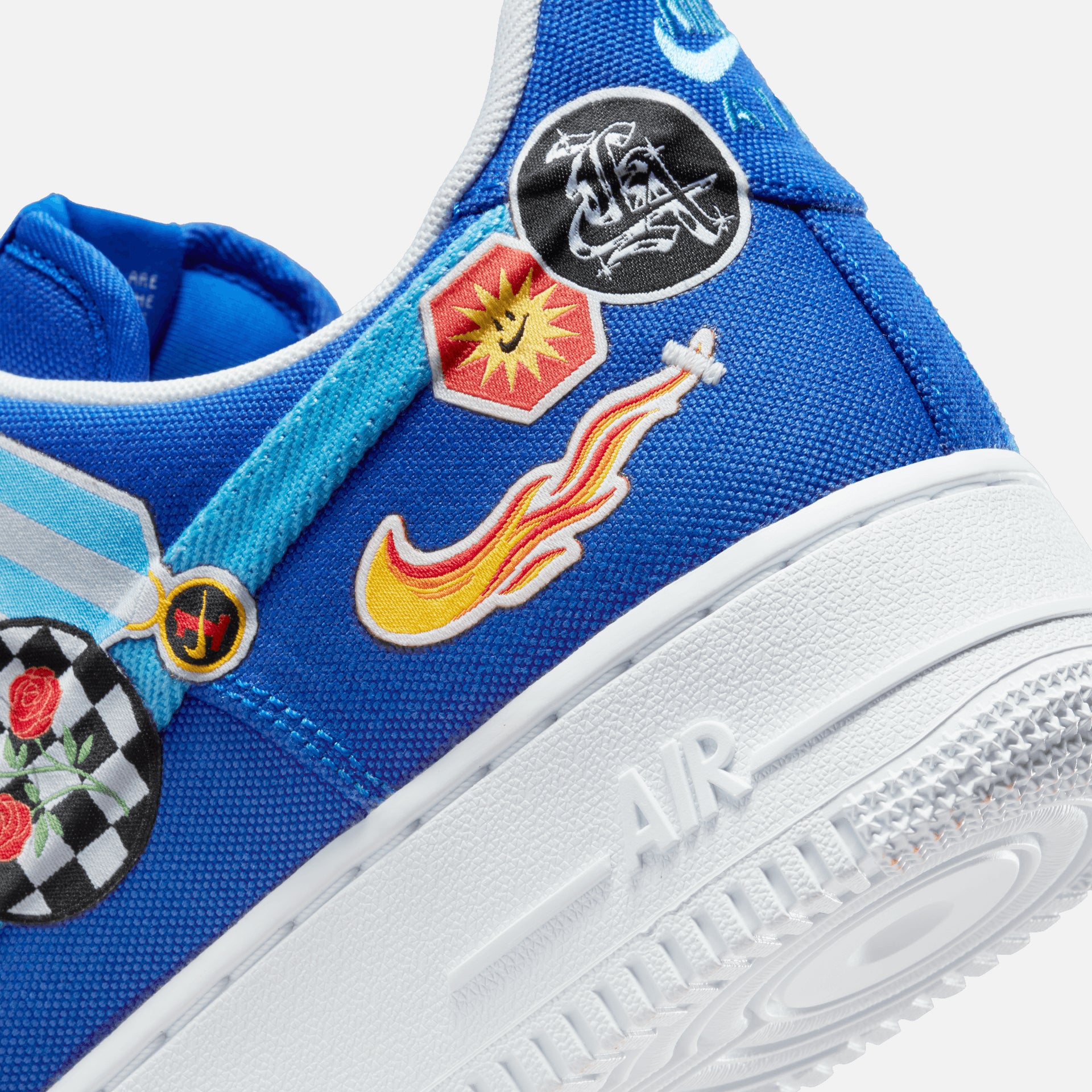 Nike Air Force 1 ’07 PRM LA "What The Patches" - Racer Blue / University Blue / White