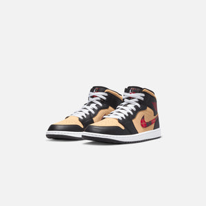 Air Jordan 1 Multicolor Leather Mid SE Light Club Sneakers Size 38