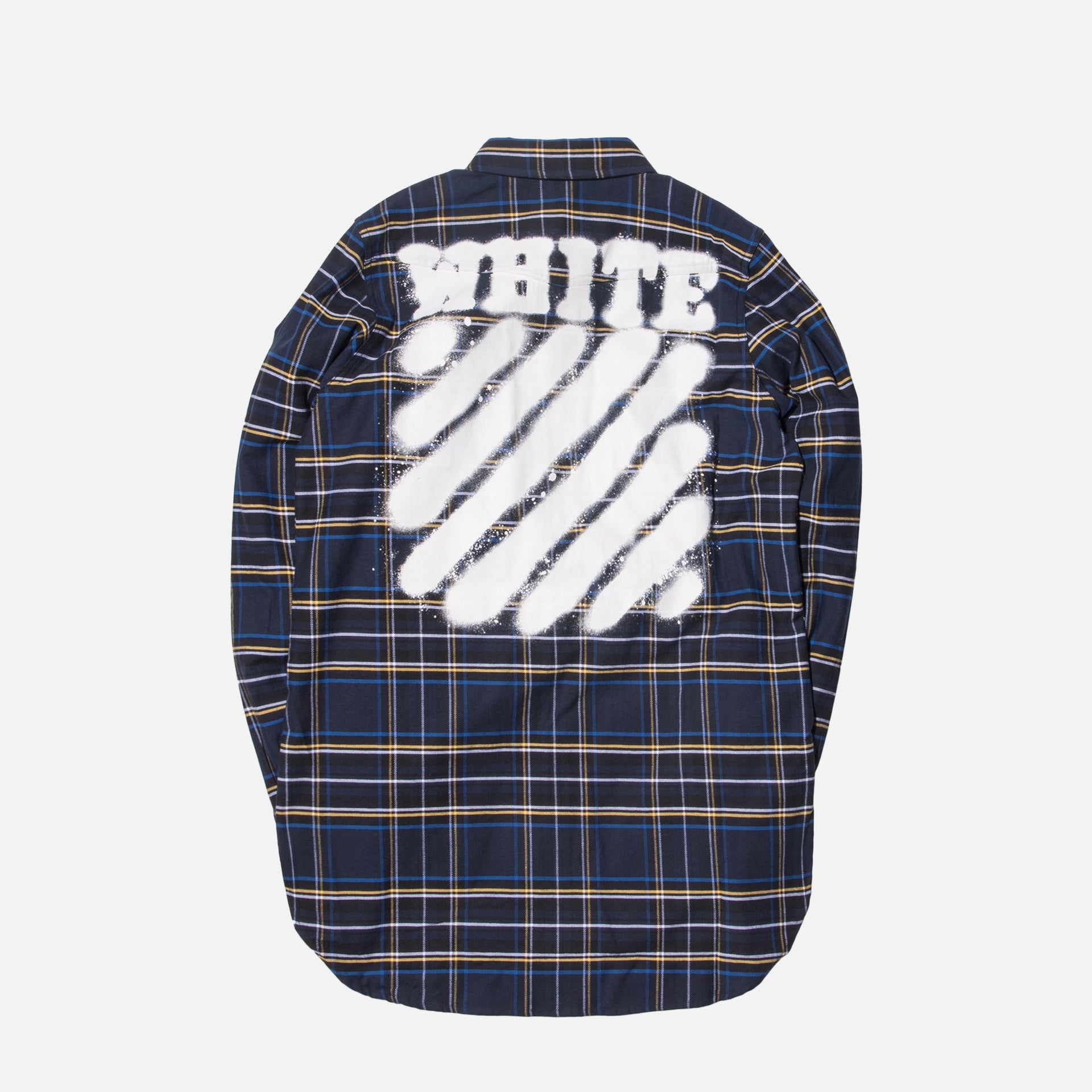 Off-White Diagonal Spray Button-Up - Blue