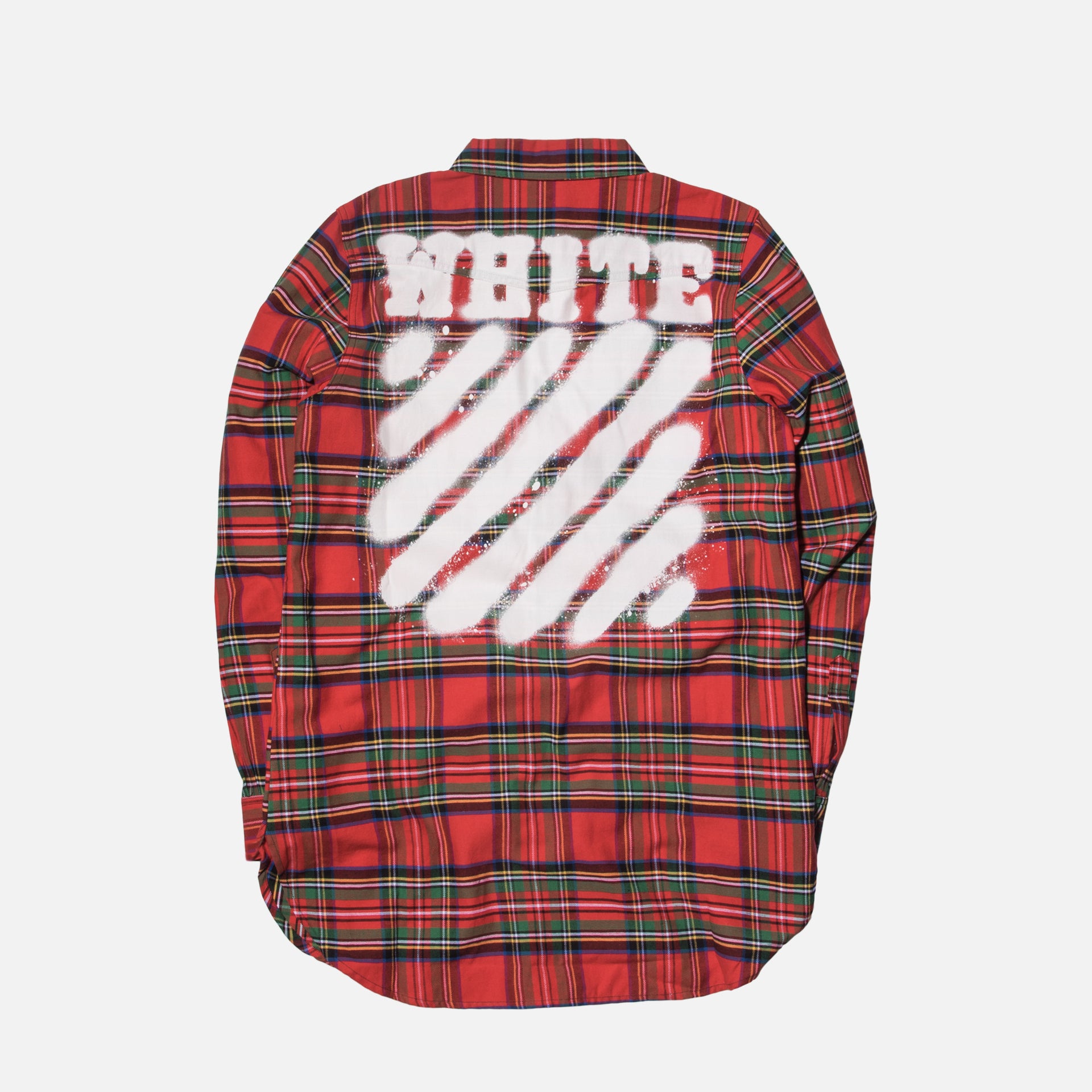 Off-White Diagonal Spray Button-Up - Red / White