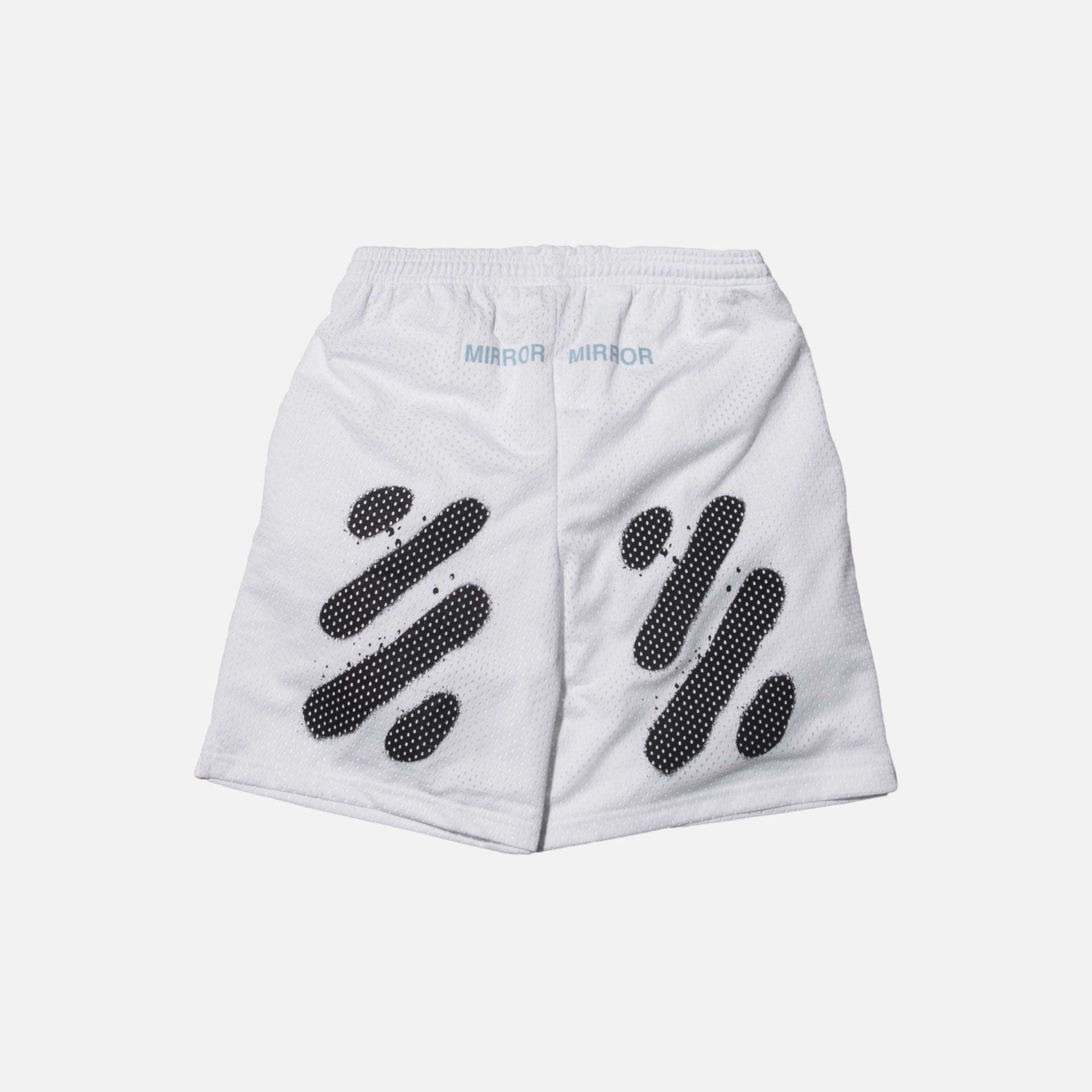 Off-White Diagonal Spray Mesh Shorts - White