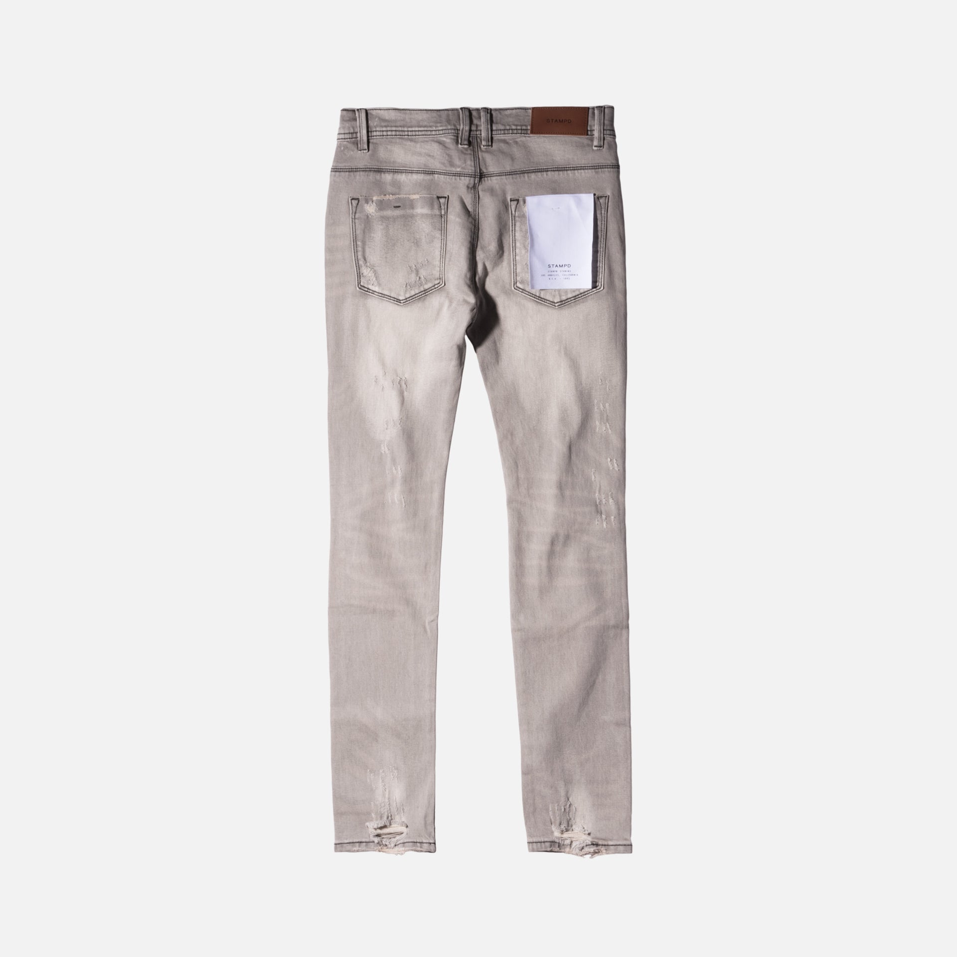 Stampd Distressed Skinny Fit Denim - Grey