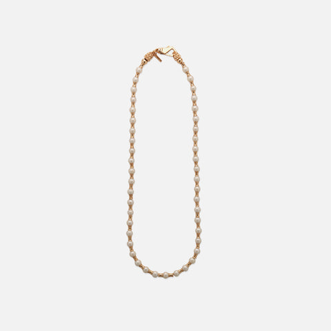 Emanuele Bicocchi Small Pearl Necklace With Spacers - Gold