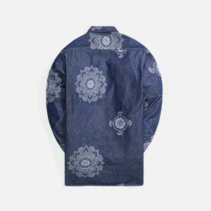 Engineered Garments Work Shirt Floral Crest Embroidery - Indigo