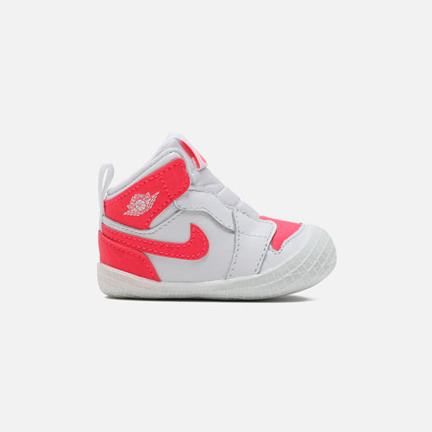 Nike Air Jordan 1 Crib Bootie - White / Racer Pink