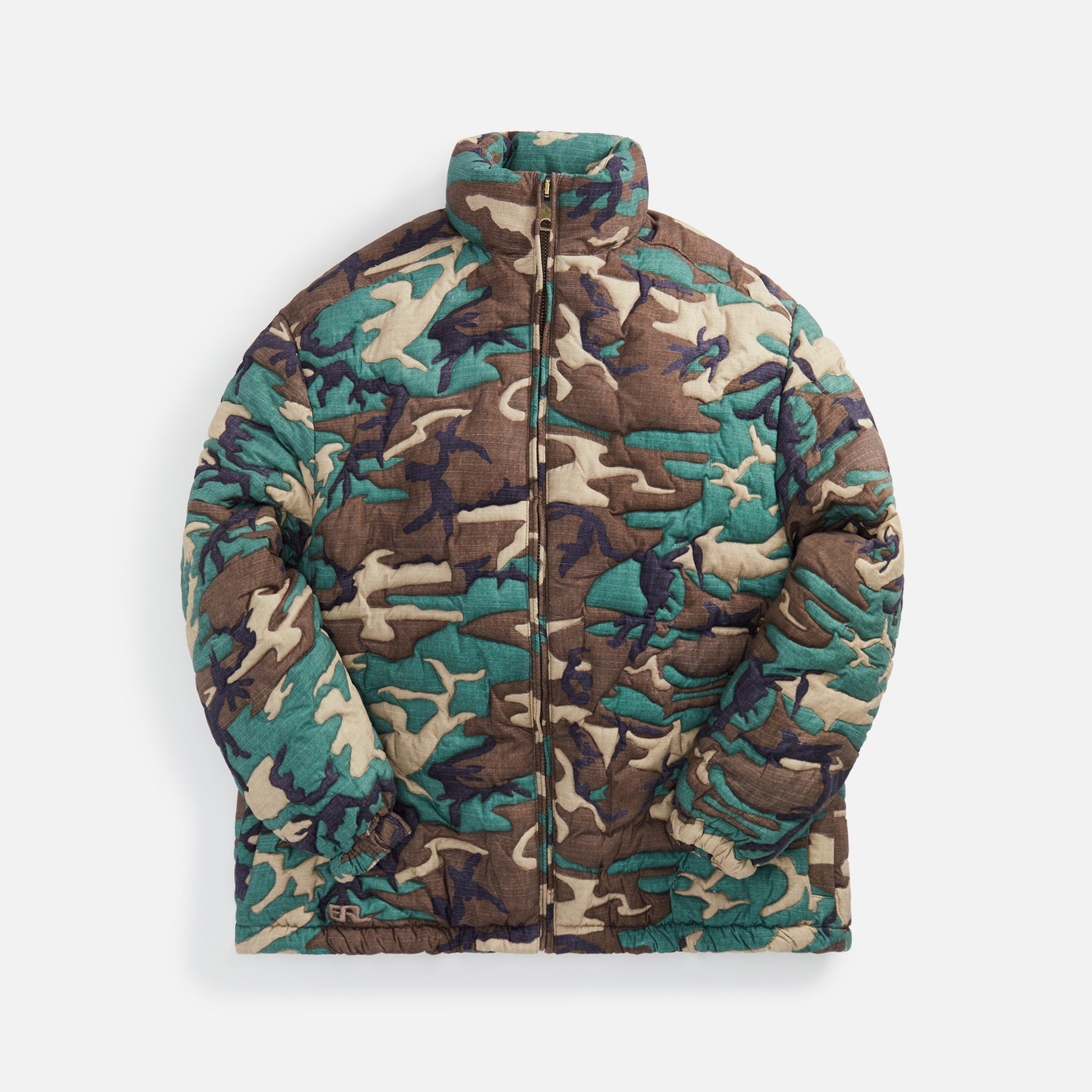 ERL Unisex Camo Woven Quilt Puffer Coat Green – Kith