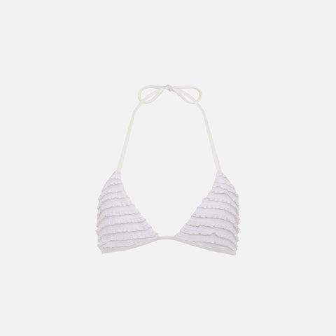 Frankies Bikinis x Sydney Sweeney Nana Ruffle Jacquard Top - Dearly Beloved