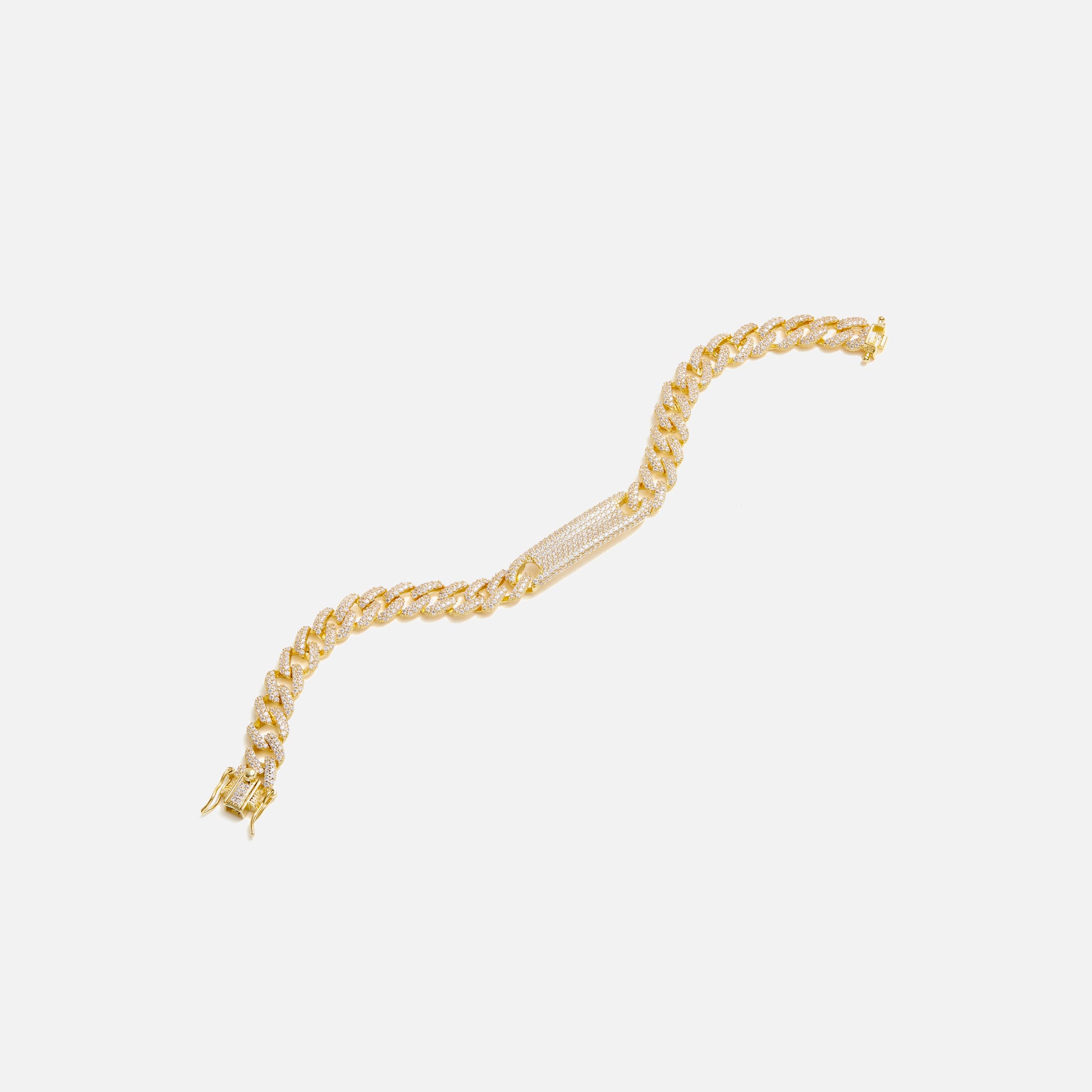 Fallon Pave Link Plate Bracelet - Gold