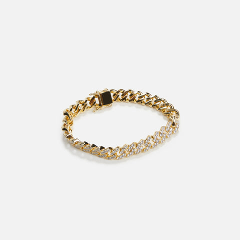 Fallon Curb Pave Swag Bracelet - Gold