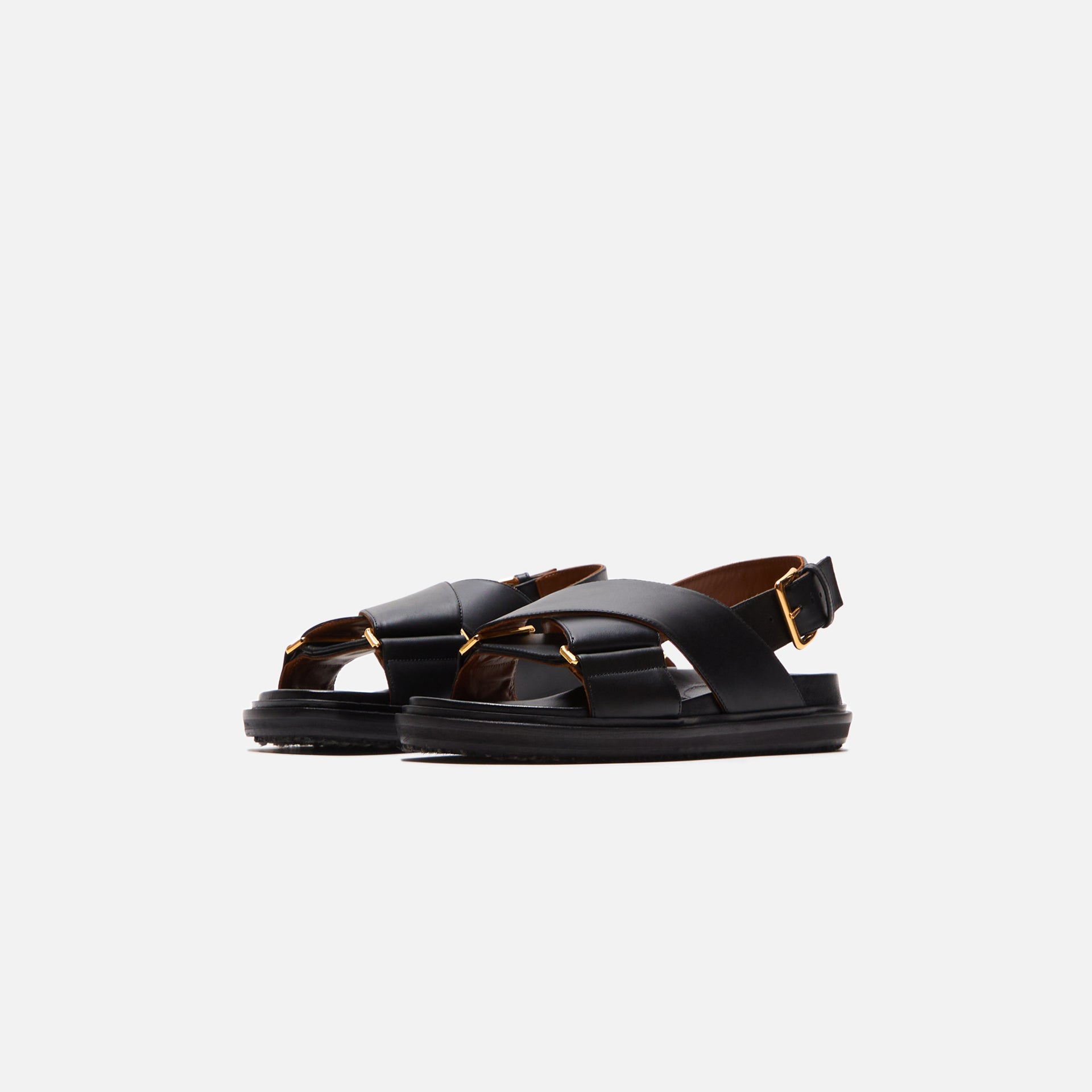 Marni FB Crisscross Sandal Smooth Calf Leather - Black