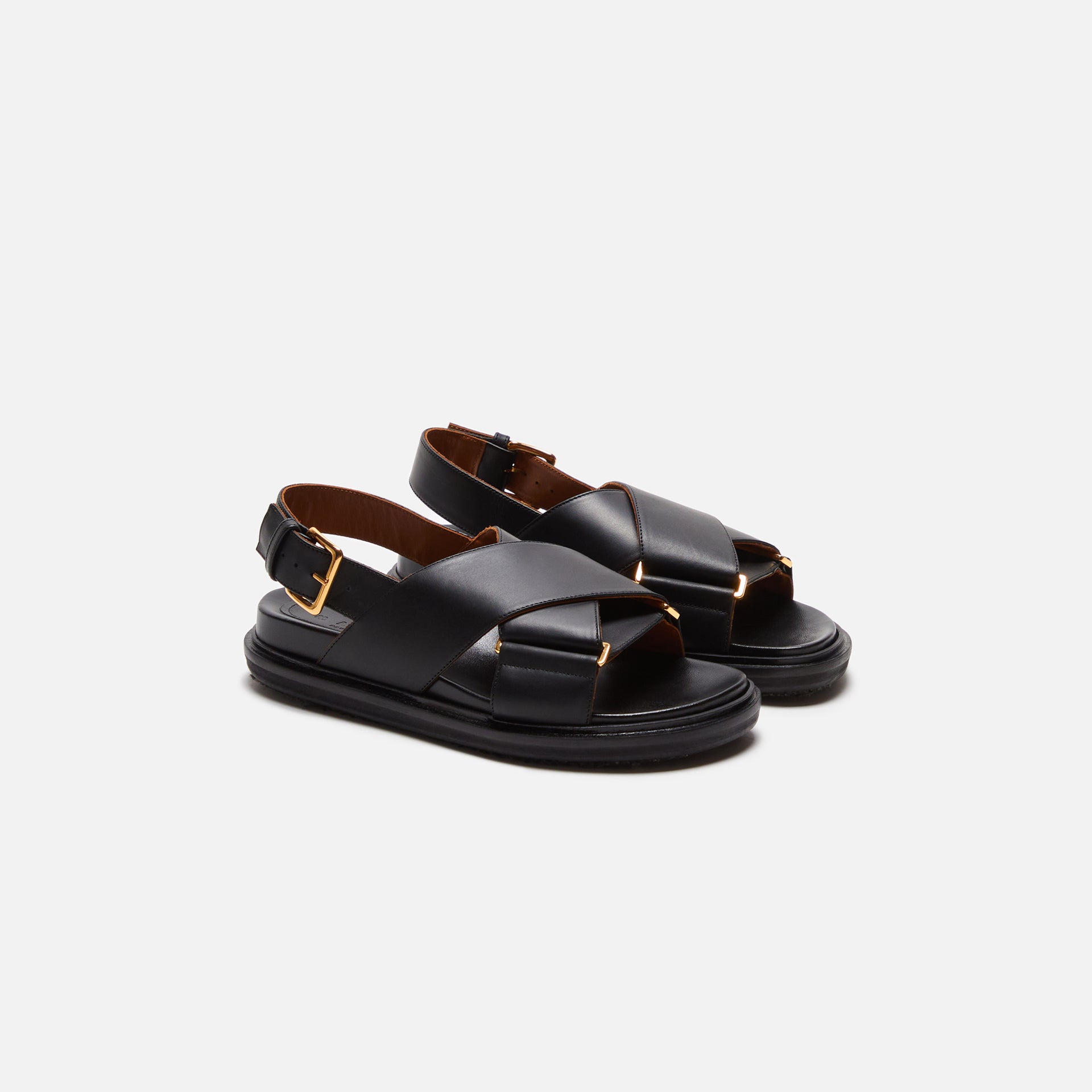 Marni FB Crisscross Sandal Smooth Calf Leather - Black