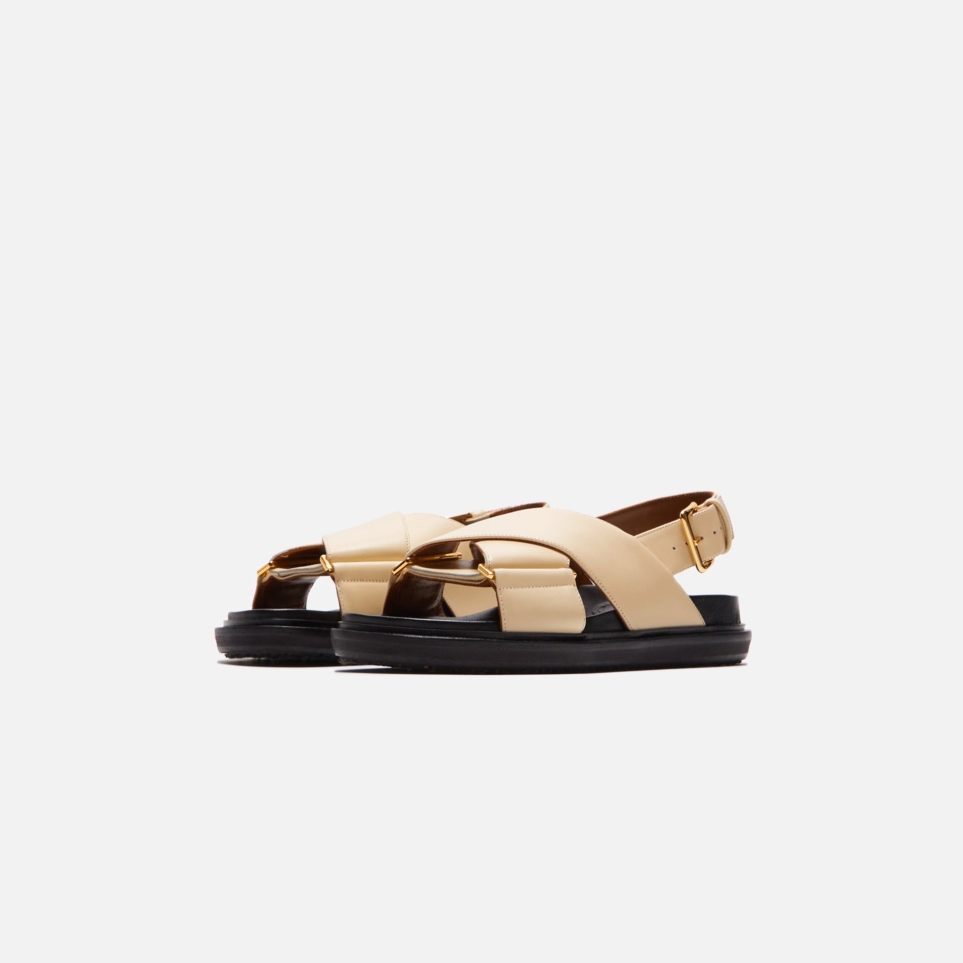 Marni FB Crisscross Sandal Smooth Calf Leather - Silk White