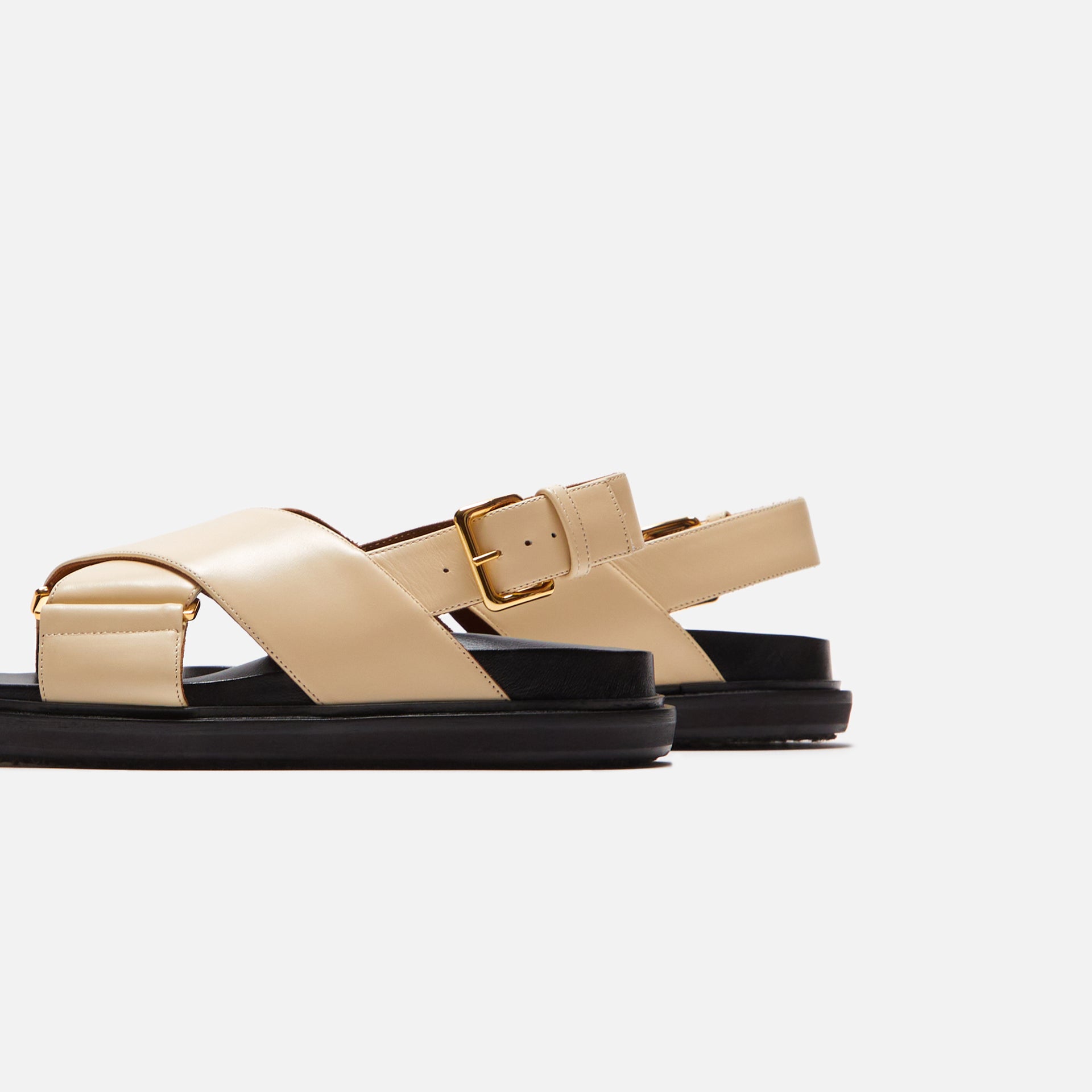 Marni FB Crisscross Sandal Smooth Calf Leather - Silk White