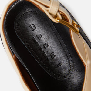 Marni FB Crisscross Sandal Smooth Calf Leather - Silk White