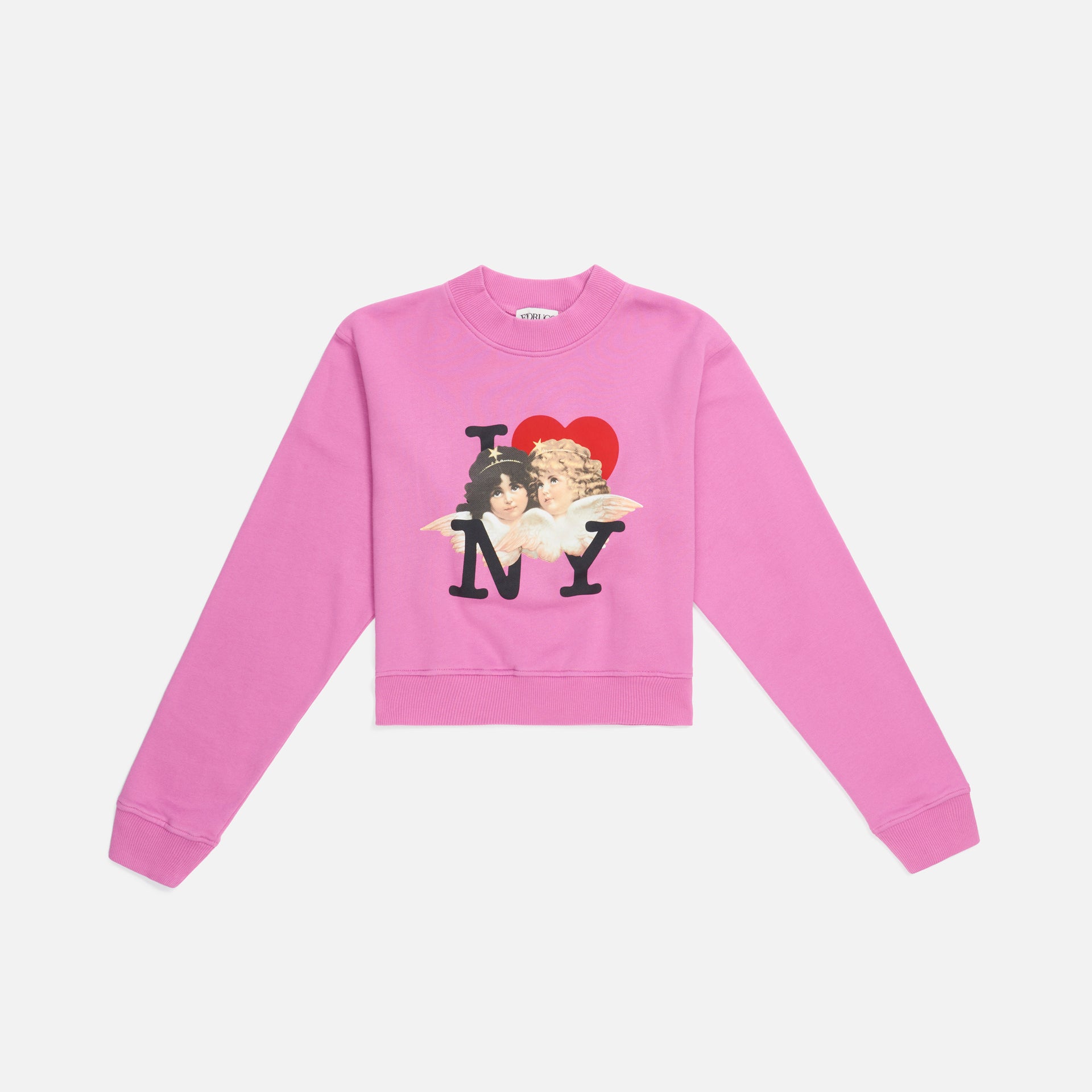 Fiorucci I Love NY Crop Sweatshirt - Pink