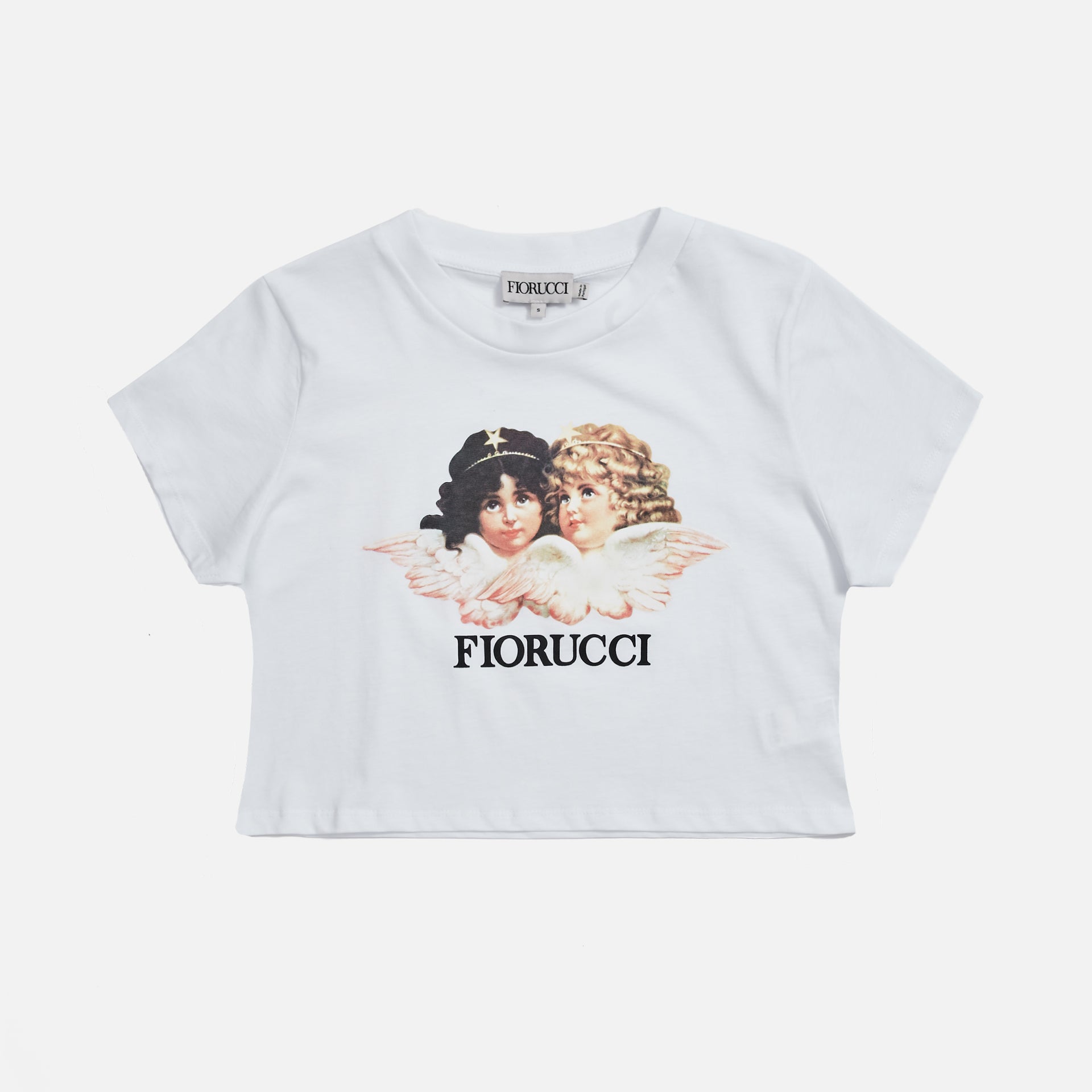 Fiorucci Vintage Angels Cropped Tee - White