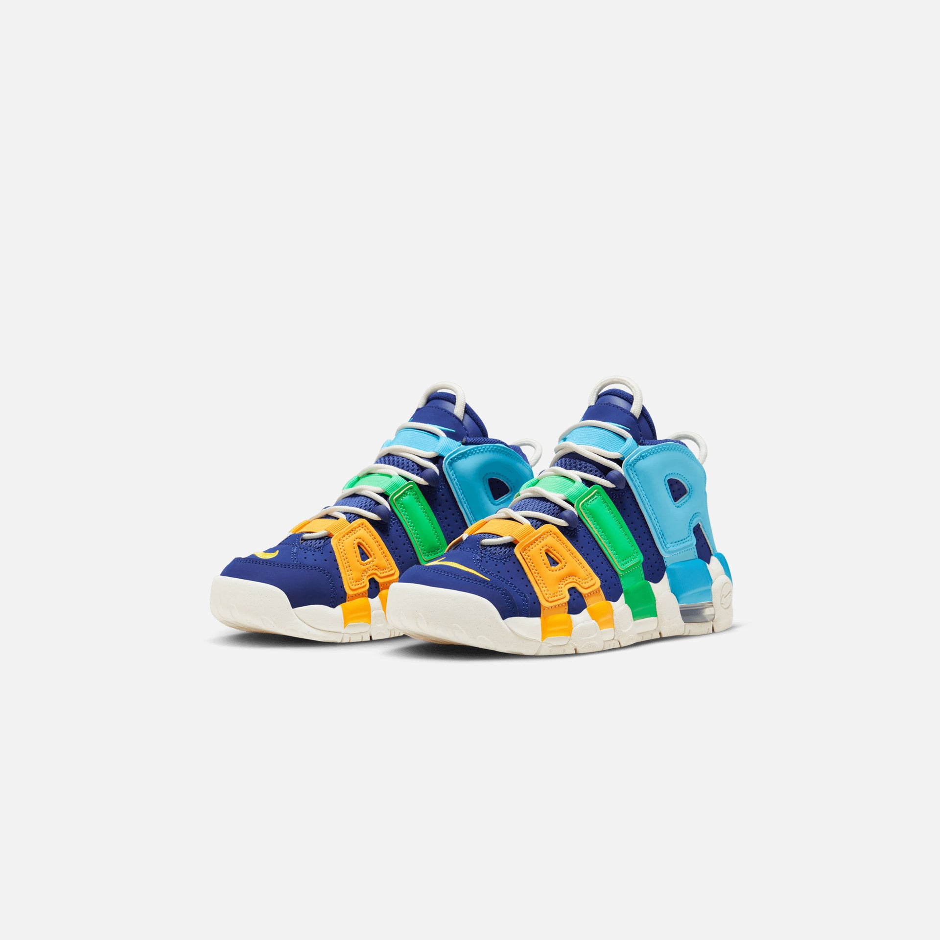 Nike Air More Uptempo Big Kids Shoes - Deep Royal Blue / Opti Yellow / /Baltic Blue / Electric Algae