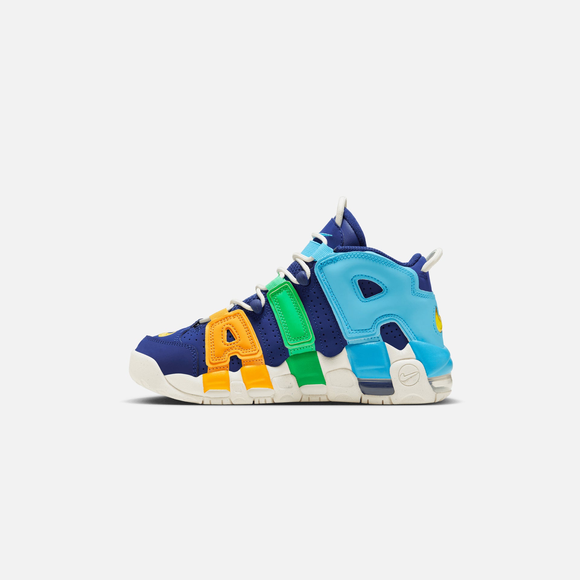 Nike Air More Uptempo Big Kids Shoes - Deep Royal Blue / Opti Yellow / /Baltic Blue / Electric Algae