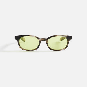 Flatlist Le Bucheron Grey Havana cat Sunglasses - Solid Neon Lens